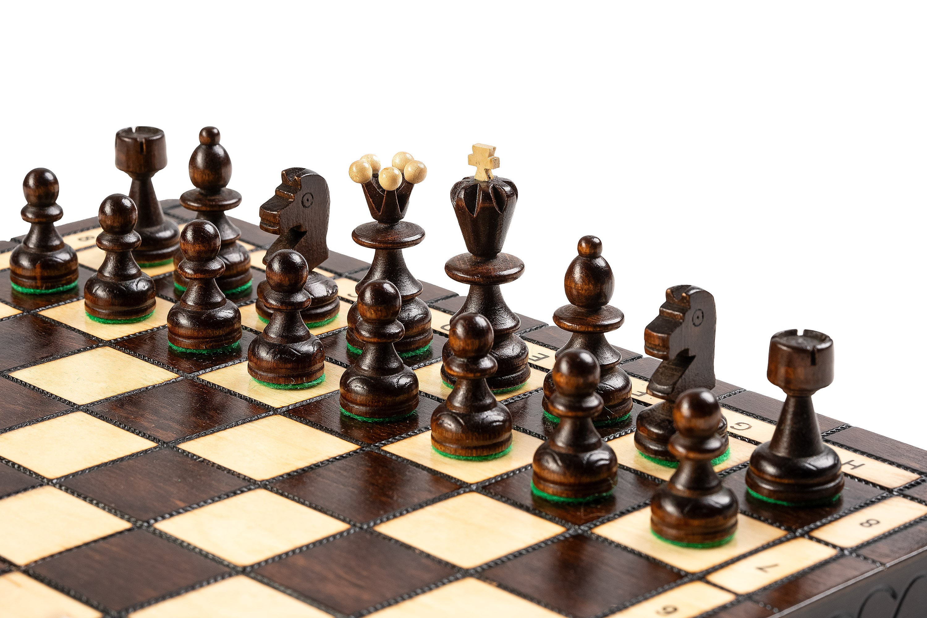 Jeu d'échecs PERLE Marron en bois de hêtre, de taille moyenne (36 x 36cm) - Ensemble Complet - Jeu d'échecs PERLE Marron en bois de hêtre, de taille moyenne (36 x 36cm) - Ensemble Complet