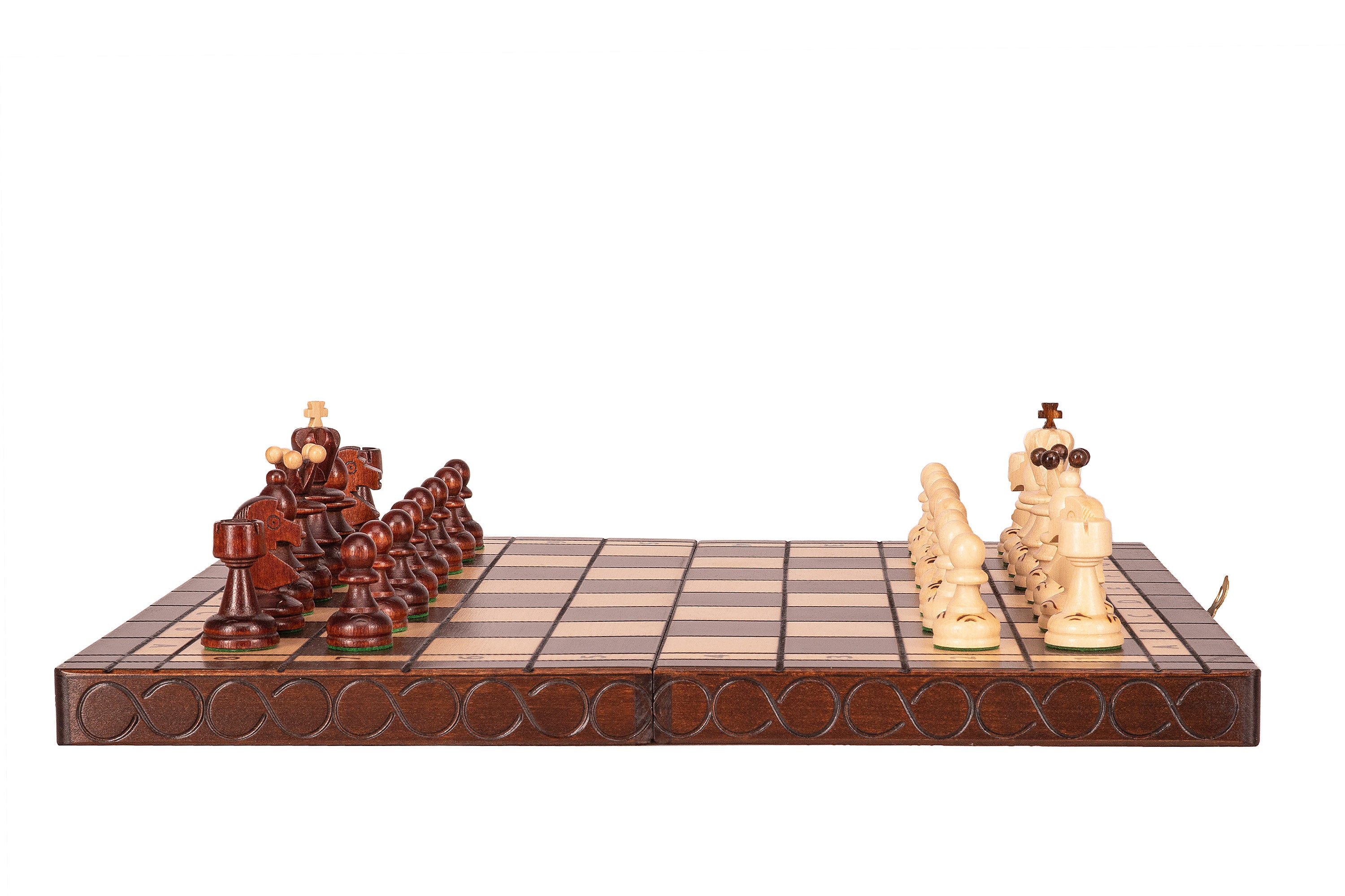 Jeu d'échecs PERLE Marron en bois de hêtre, de taille moyenne (36 x 36cm) - Ensemble Complet - Jeu d'échecs PERLE Marron en bois de hêtre, de taille moyenne (36 x 36cm) - Ensemble Complet
