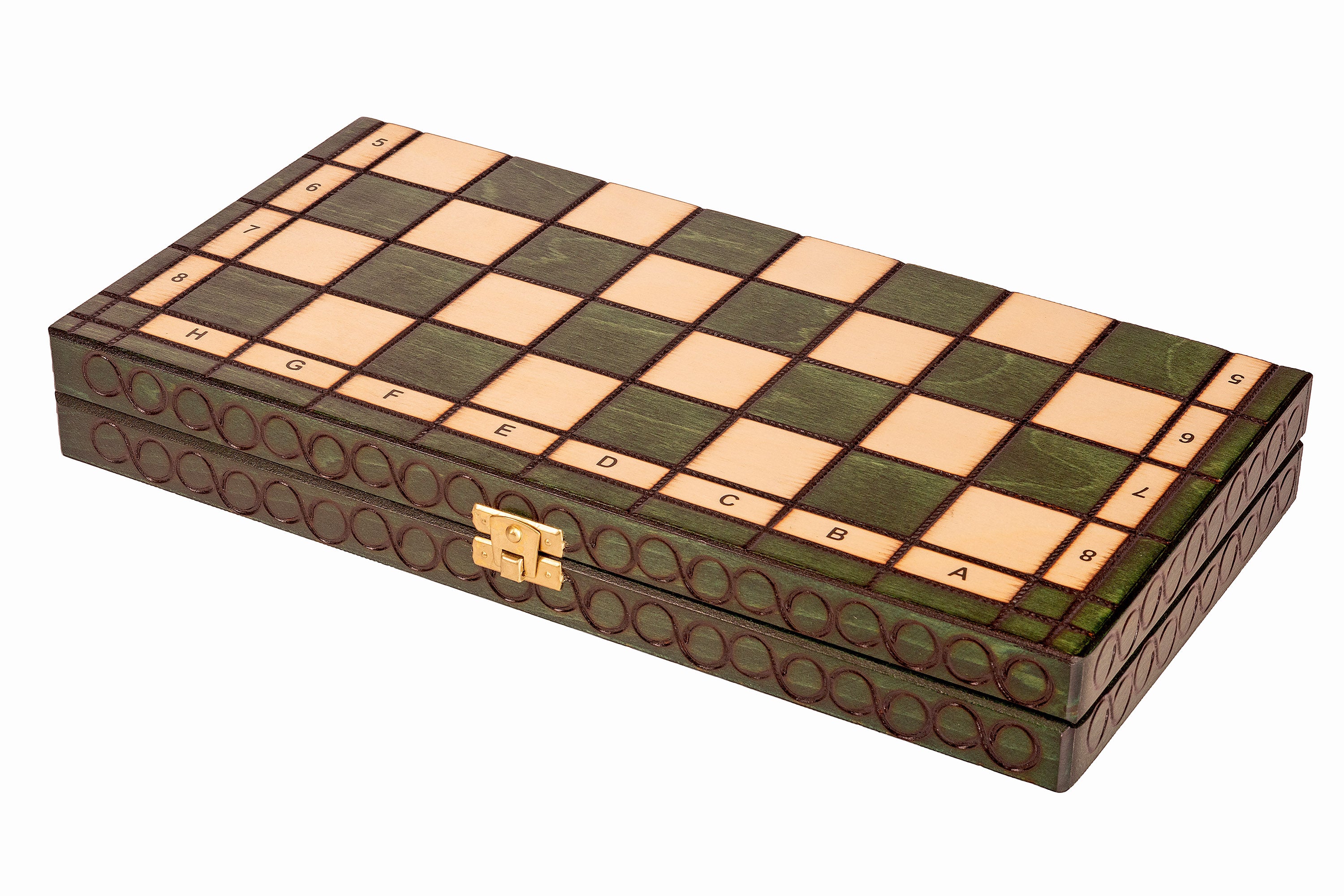 Jeu d'échecs PERLE Vert en bois de hêtre, de taille moyenne (36 x 36cm) - Ensemble Complet couleur verte - Jeu d'échecs PERLE Vert en bois de hêtre, de taille moyenne (36 x 36cm) - Ensemble Complet couleur verte