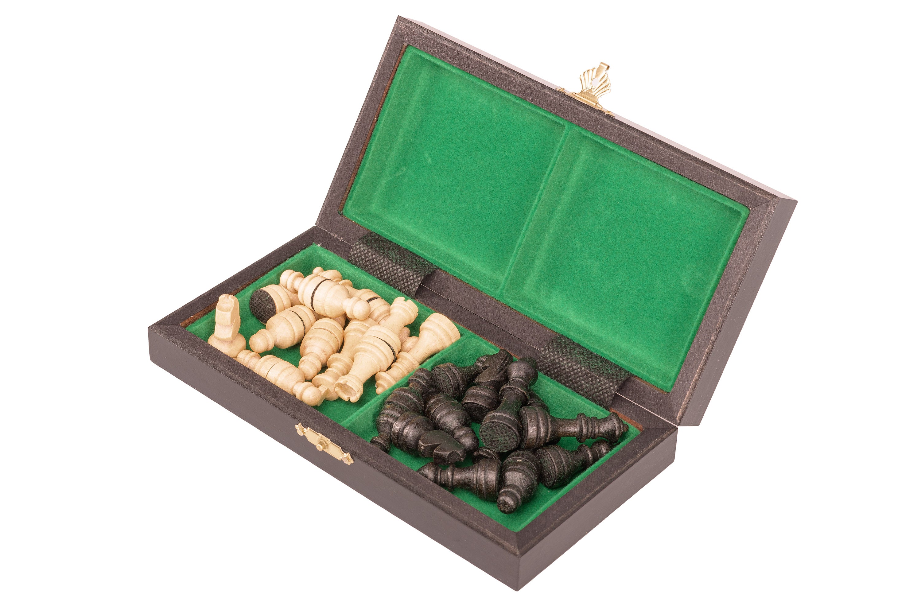 Jeu d'échecs MAGNETIQUE MINI Black en bois de charme, pliant, de petite taille (20 x 20cm) - Ensemble Complet - Jeu d'échecs MAGNETIQUE MINI Black en bois de charme, pliant, de petite taille (20 x 20cm) - Ensemble Complet