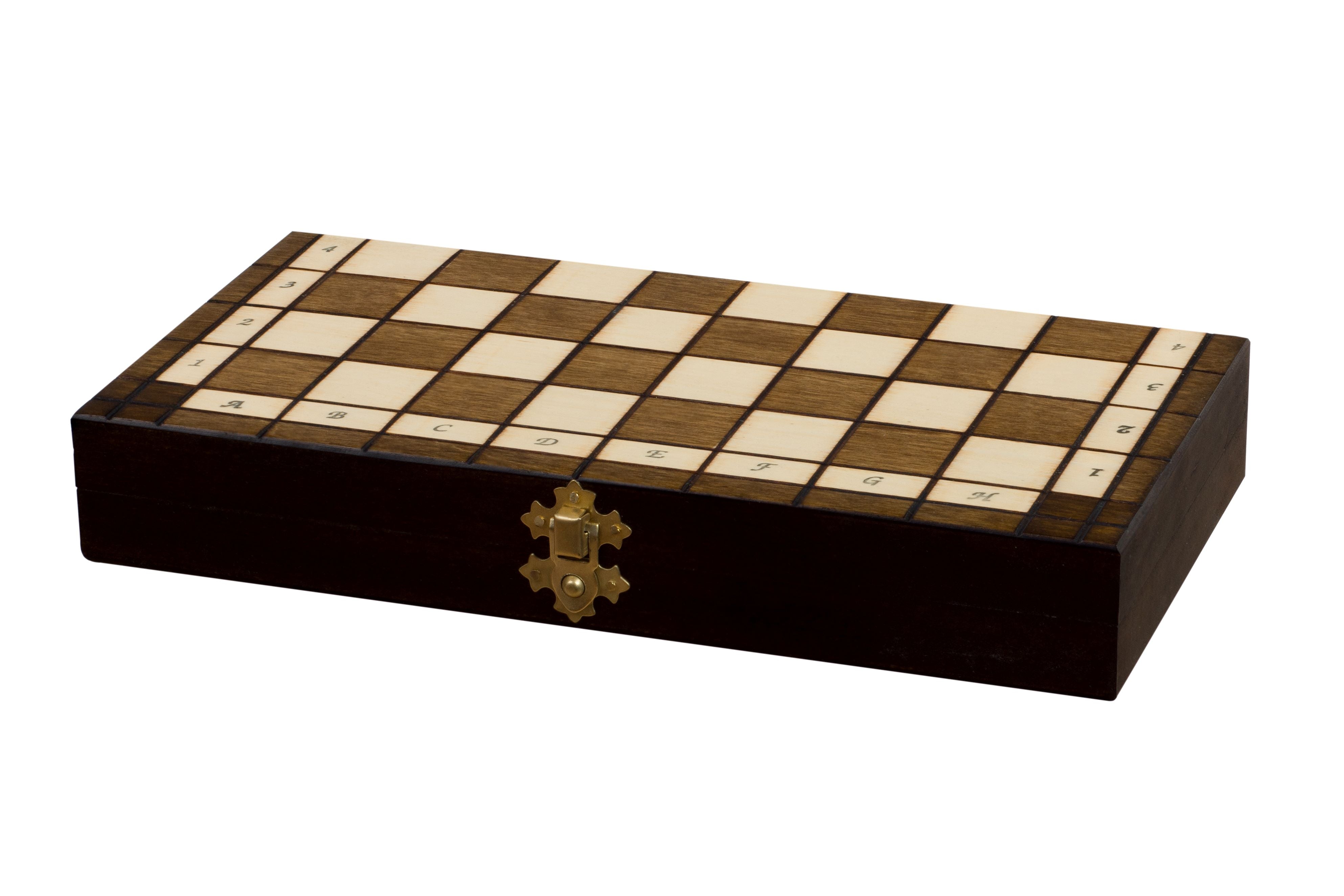 Jeu d'Echecs ROYAL MINI en bois de charme et de hêtre, de petite taille (27 x 27cm) - Ensemble Complet - Jeu d'Echecs ROYAL MINI en bois de charme et de hêtre, de petite taille (27 x 27cm) - Ensemble Complet