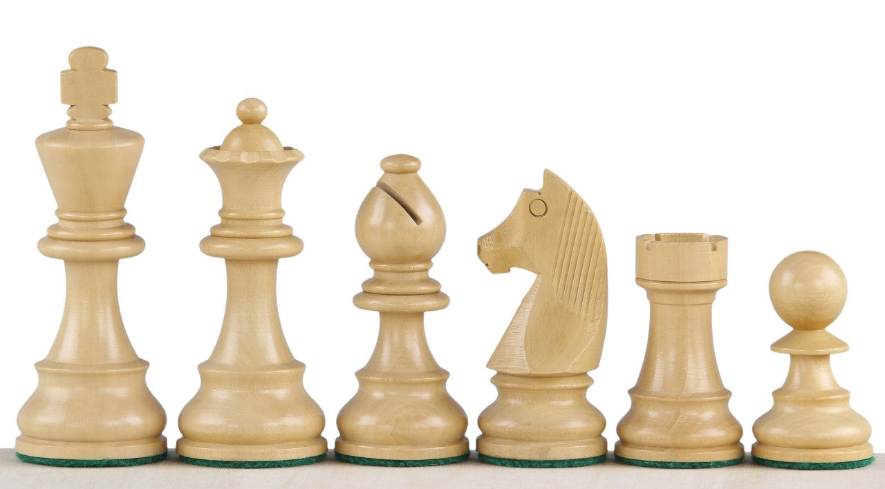 Échiquier en marqueterie de bois de padouk et érable + Pièces d'échecs Timeless Ebonized - Ensemble de taille 6 - Échiquier en marqueterie de bois de padouk et érable + Pièces d'échecs Timeless Ebonized - Ensemble de taille 6