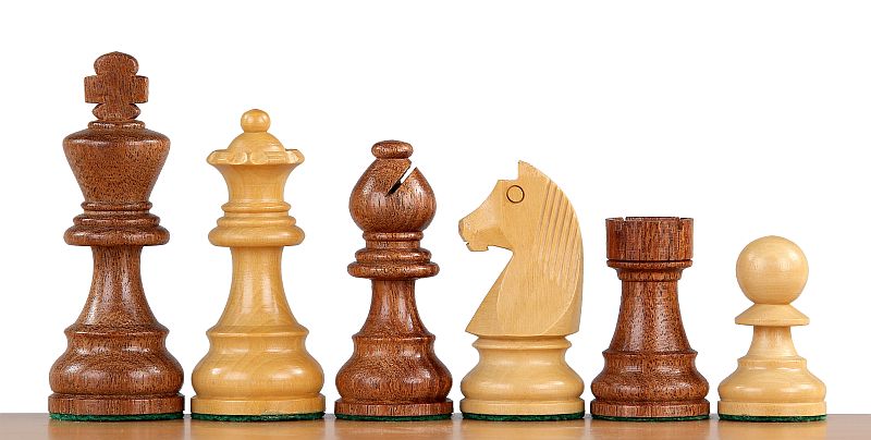 Pièces d'échecs German Knight (Timeless) en bois d'acacia et buis - Taille 3,00'' - Pièces d'échecs German Knight (Timeless) en bois d'acacia et buis - Taille 3,00''