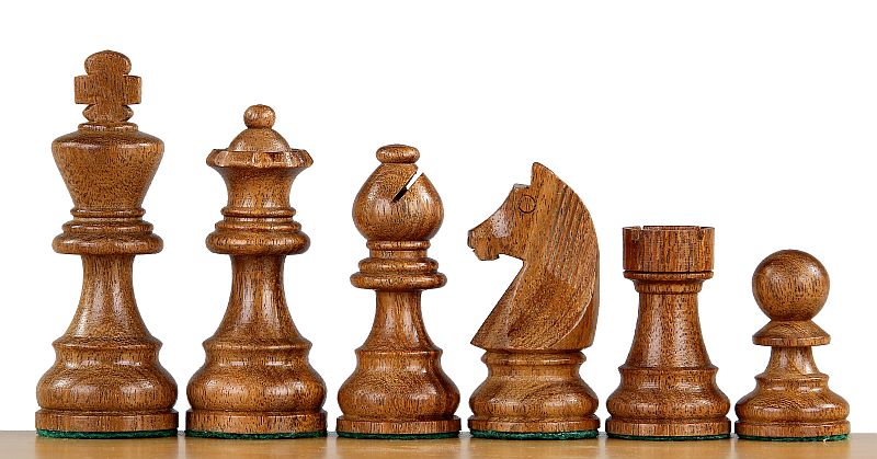 Pièces d'échecs German Knight (Timeless) en bois d'acacia et buis - Taille 3,00'' - Pièces d'échecs German Knight (Timeless) en bois d'acacia et buis - Taille 3,00''