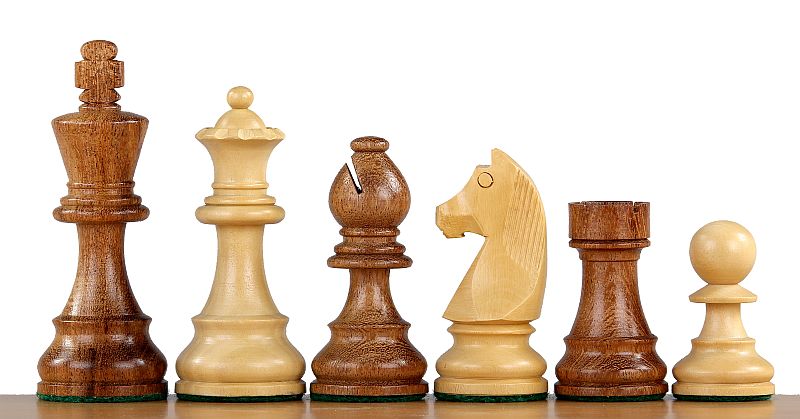 Pièces d'échecs German Knight (Timeless) en bois d'acacia et buis - Taille 3,75'' - Pièces d'échecs German Knight (Timeless) en bois d'acacia et buis - Taille 3,75''