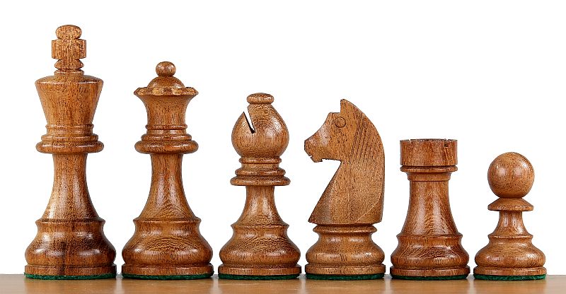 Pièces d'échecs German Knight (Timeless) en bois d'acacia et buis - Taille 3,75'' - Pièces d'échecs German Knight (Timeless) en bois d'acacia et buis - Taille 3,75''