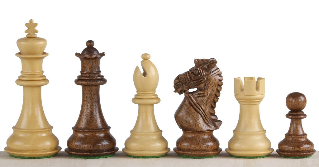 Pièces d'échecs King's Bridal en bois d'acacia et buis - Taille 3,75'' - Pièces d'échecs King's Bridal en bois d'acacia et buis - Taille 3,75''