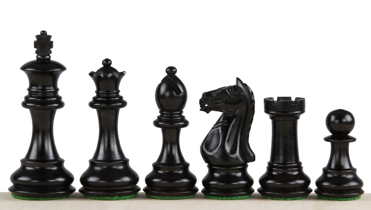 Pièces d'échecs Oxford en bois de buis teinté et naturel - Taille 3,50'' - Pièces d'échecs Oxford en bois de buis teinté et naturel - Taille 3,50''