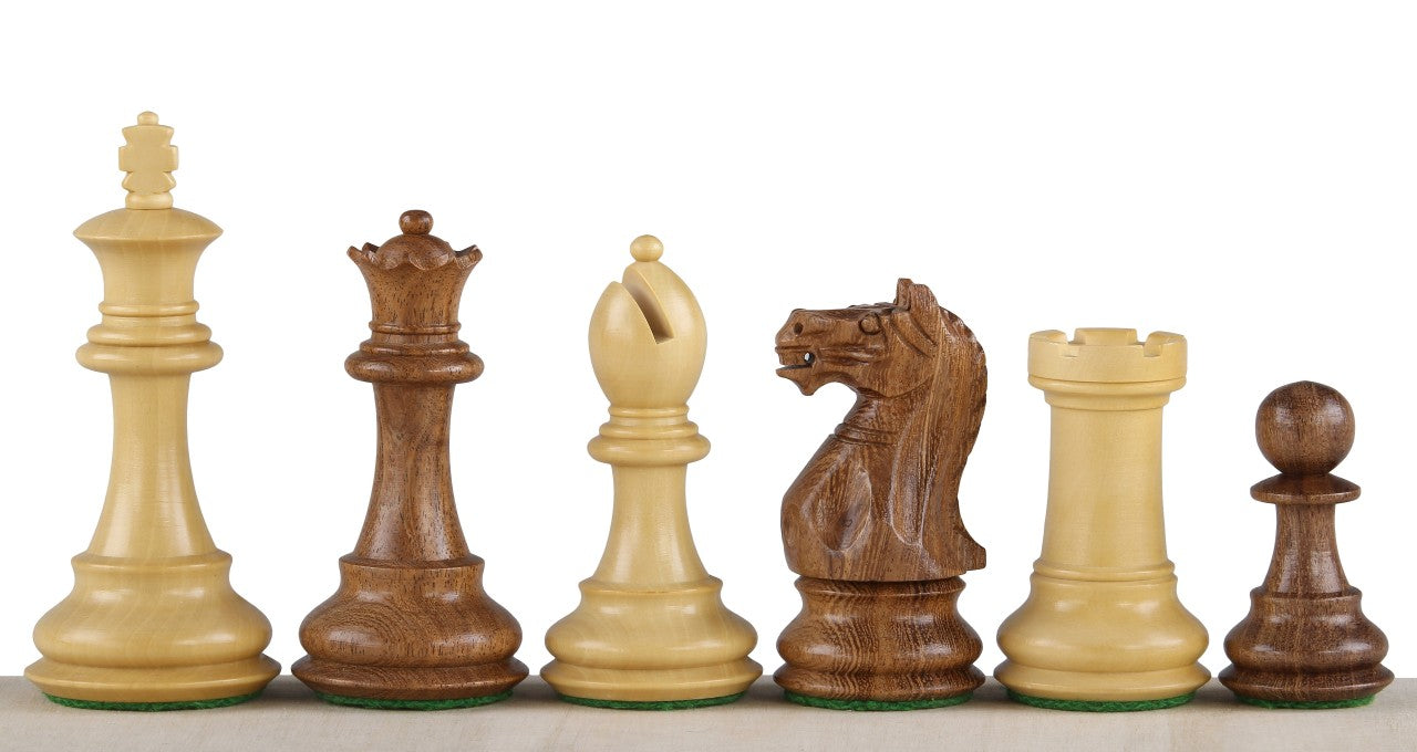 Pièces d'échecs Oxford en bois d'acacia et de buis - Taille 3,75'' - Pièces d'échecs Oxford en bois d'acacia et de buis - Taille 3,75''