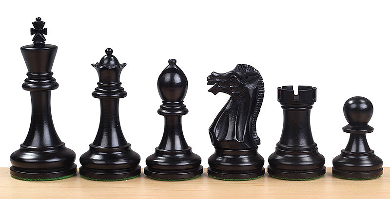 Pièces d'échecs Executive en bois de buis teinté et naturel - Taille 4,00'' - Pièces d'échecs Executive en bois de buis teinté et naturel - Taille 4,00''