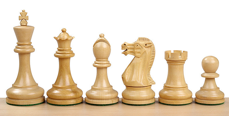 Pièces d'échecs Executive en bois de buis teinté et naturel - Taille 3,50'' - Pièces d'échecs Executive en bois de buis teinté et naturel - Taille 3,50''