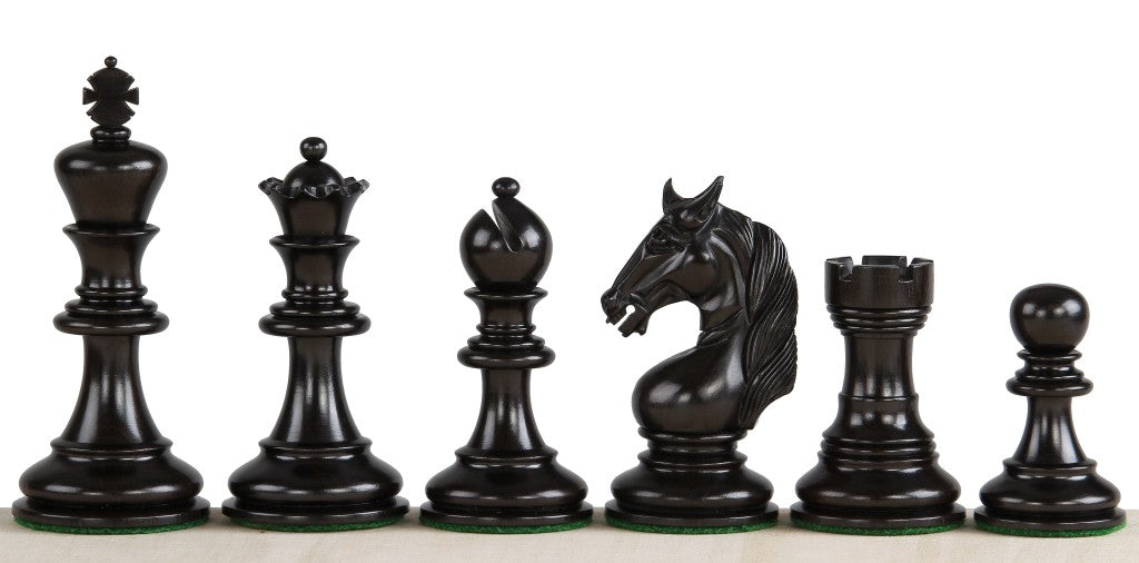 Pièces d'échecs Unicorn en bois d'ébène et de buis - Taille 4,25'' - Pièces d'échecs Unicorn en bois d'ébène et de buis - Taille 4,25''