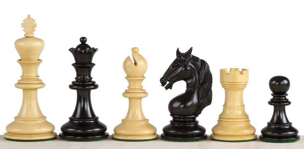 Pièces d'échecs Unicorn en bois d'ébène et de buis - Taille 4,25'' - Pièces d'échecs Unicorn en bois d'ébène et de buis - Taille 4,25''