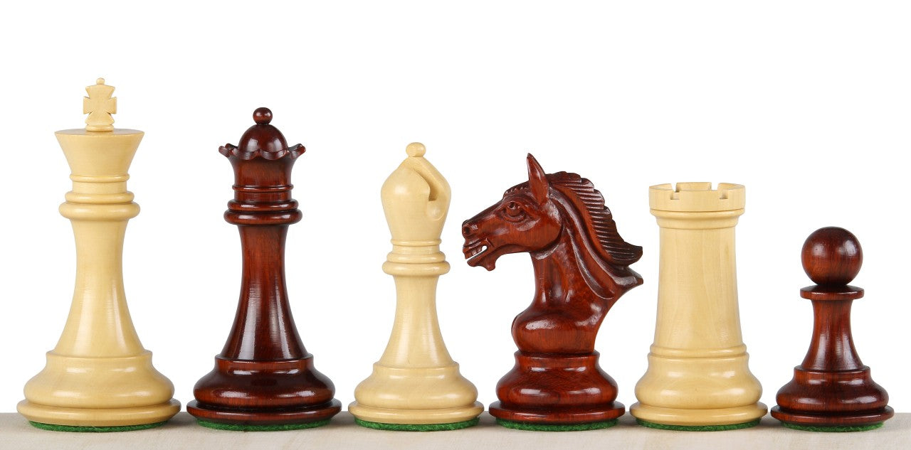 Pièces d'échecs Derby Redwood en bois de padouk et buis - Taille 4,00'' - Pièces d'échecs Derby Redwood en bois de padouk et buis - Taille 4,00''