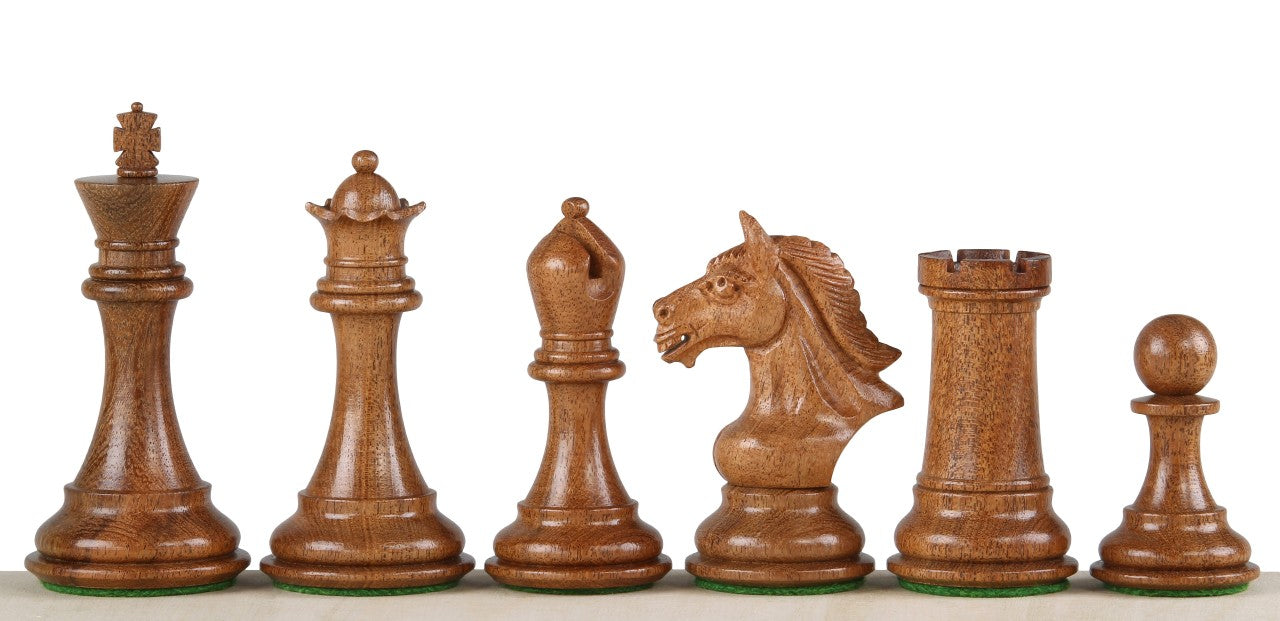 Pièces d'échecs Derby Acacia en bois d'acacia et de buis - Taille 4,00'' - Pièces d'échecs Derby Acacia en bois d'acacia et de buis - Taille 4,00''