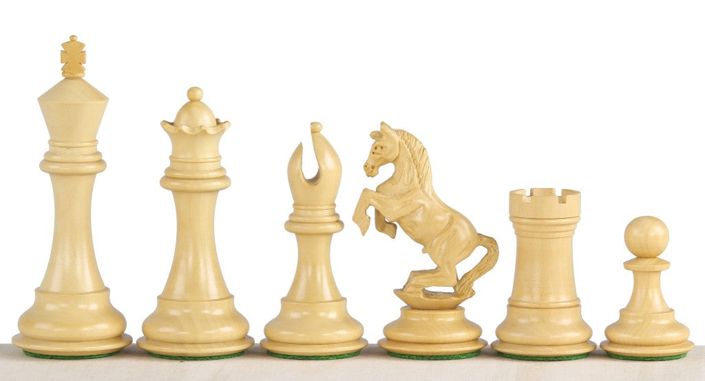 Pièces d'échecs Alexander Redwood en bois de padouk et de buis - Taille 4,00'' - Pièces d'échecs Alexander Redwood en bois de padouk et de buis - Taille 4,00''
