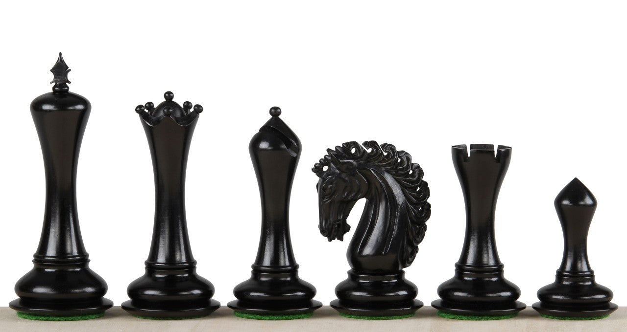 Pièces d'échecs Empire Ebony en bois d'ébène et buis - Taille 4,25'' - Pièces d'échecs Empire Ebony en bois d'ébène et buis - Taille 4,25''