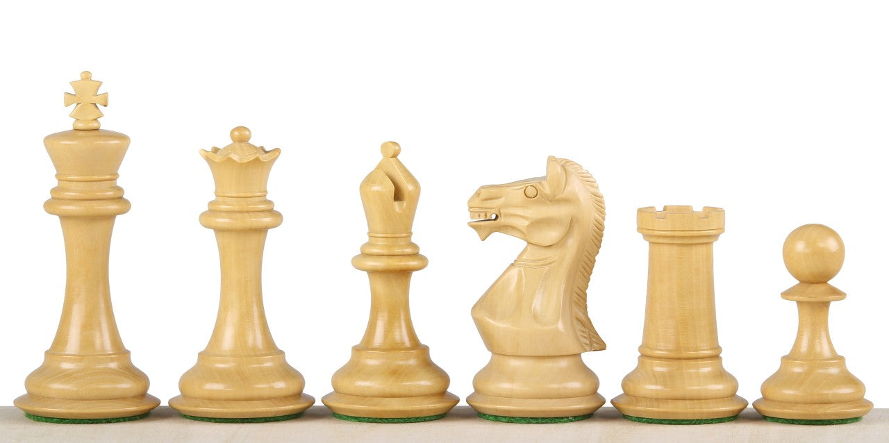 Pièces d'échecs Potish Head Ebony en bois d'ébène et de buis - Taille 3,75'' - Pièces d'échecs Potish Head Ebony en bois d'ébène et de buis - Taille 3,75''