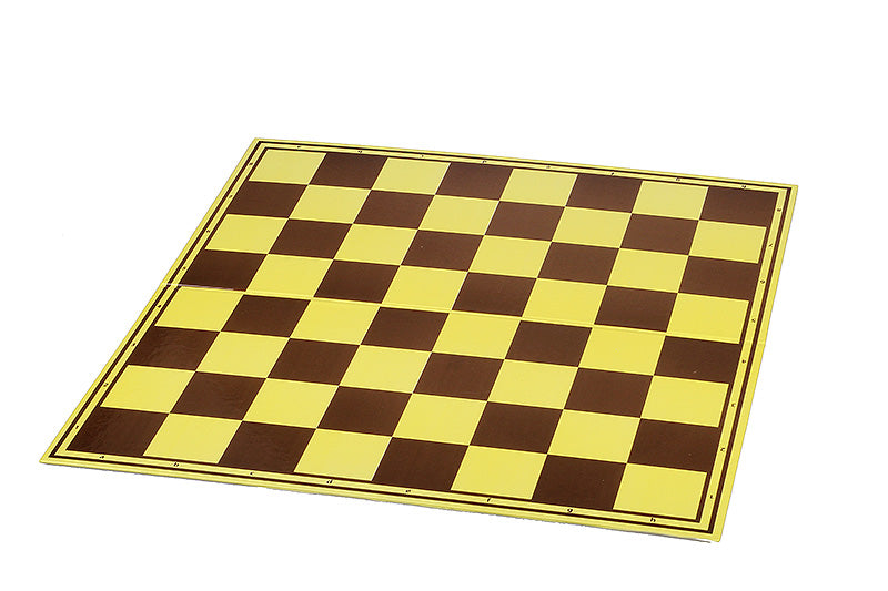 Échiquier cartonné pliant en 2 marron/jaune - échiquier + damier 10x10 - Échiquier cartonné pliant en 2 marron/jaune - échiquier + damier 10x10