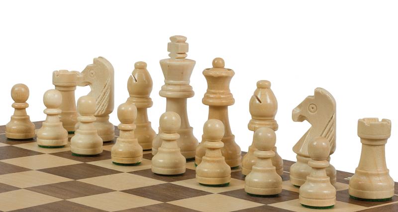 Jeu d'échecs pliant en marqueterie de bois de noyer et d'érable - de taille 3 (30x30cm) - Jeu d'échecs pliant en marqueterie de bois de noyer et d'érable - de taille 3 (30x30cm)