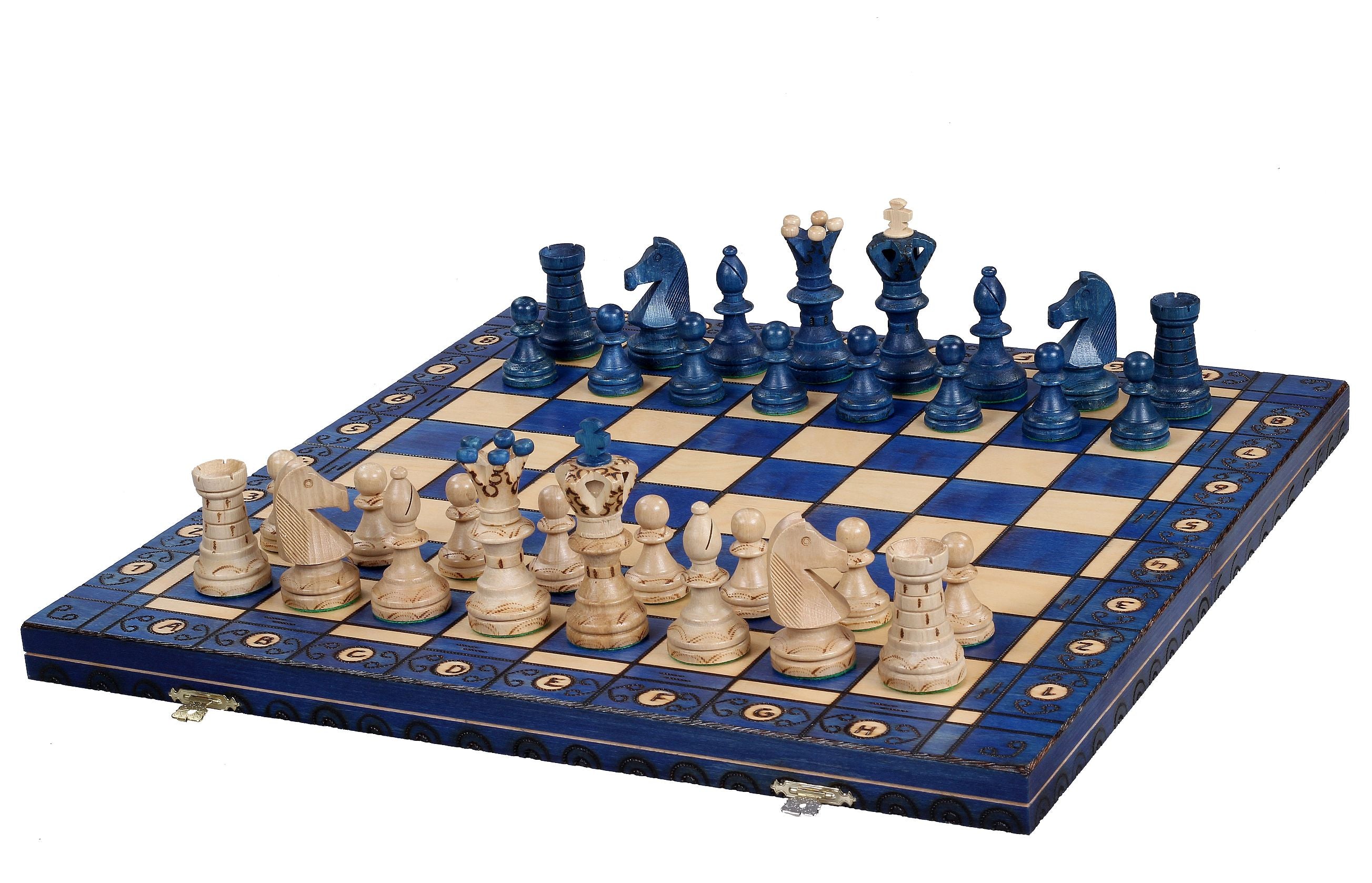 AMBASSADOR Blue Échecs New Line (55x55cm) couleur bleu - l'Ensemble complet - AMBASSADOR Blue Échecs New Line (55x55cm) couleur bleu - l'Ensemble complet