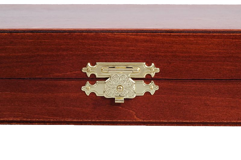 Coffret Luxe de bois pour rangement des pieces d'echecs de taille 5 - teinté en acajou - Coffret Luxe de bois pour rangement des pieces d'echecs de taille 5 - teinté en acajou