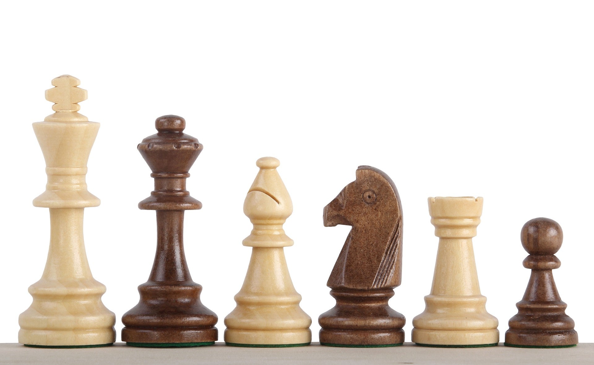 Les pièces d'échecs en bois STAUNTON de taille 6 dans un poly-sac - Les pièces d'échecs en bois STAUNTON de taille 6 dans un poly-sac