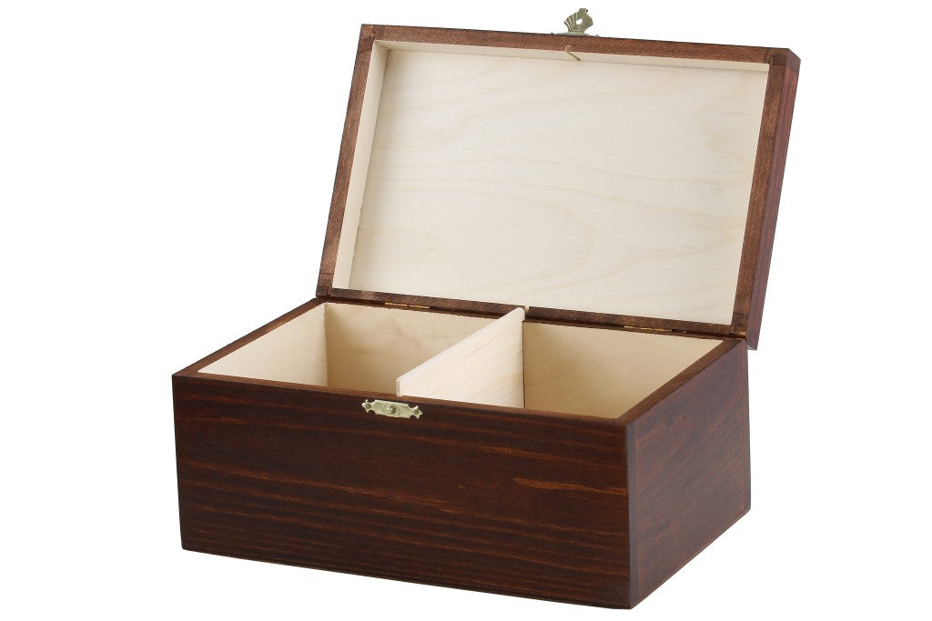 Boîte de rangement en bois foncé pour pièces d'échecs de taille 4,00'' (un roi d'env.102 mm) - Boîte de rangement en bois foncé pour pièces d'échecs de taille 4,00'' (un roi d'env.102 mm)