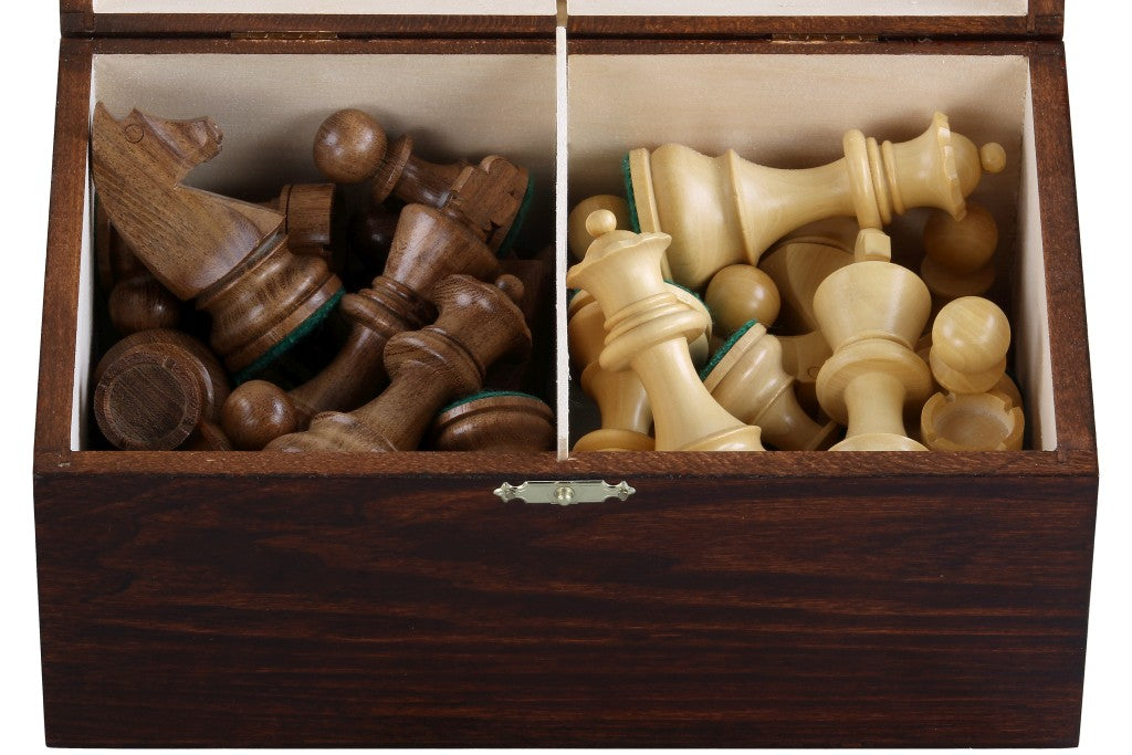 Boîte de rangement en bois foncé pour pièces d'échecs de taille 4,00'' (un roi d'env.102 mm) - Boîte de rangement en bois foncé pour pièces d'échecs de taille 4,00'' (un roi d'env.102 mm)