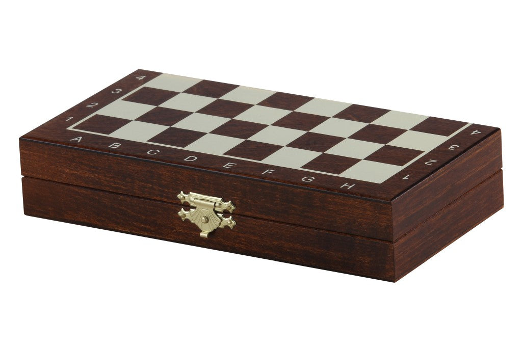 Jeu d'échecs School MINI Brown en bois de charme, pliant, de petite taille (20 x 20cm) - Ensemble Complet - Jeu d'échecs School MINI Brown en bois de charme, pliant, de petite taille (20 x 20cm) - Ensemble Complet