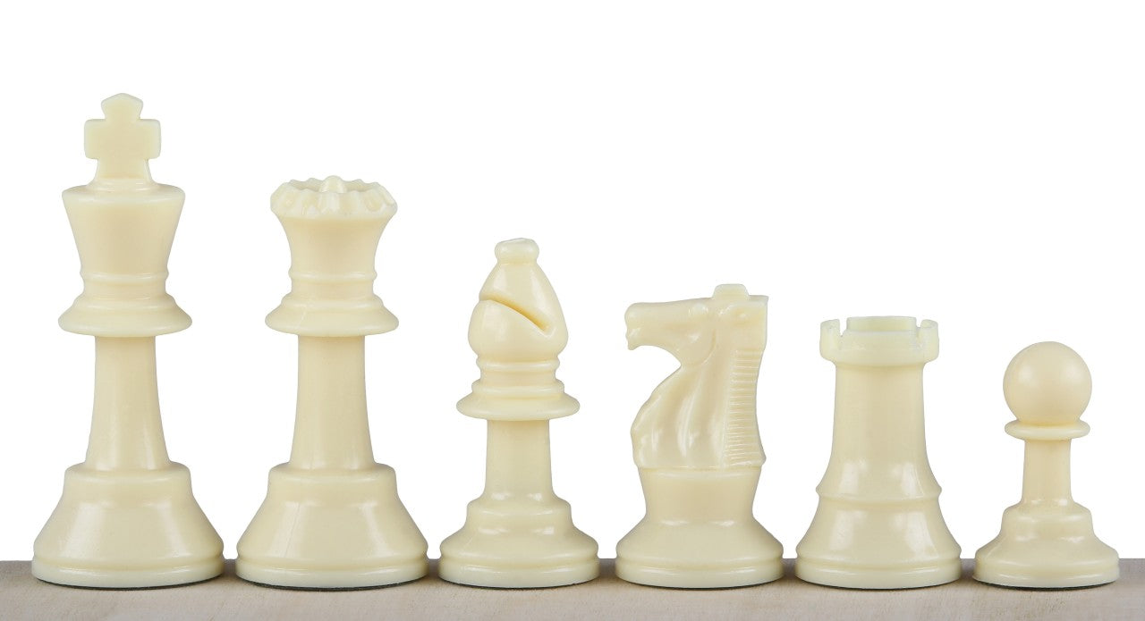 Pièces d'échecs plastique feutrées de taille 3 (roi 64mm), blanches et noires - Pièces d'échecs plastique feutrées de taille 3 (roi 64mm), blanches et noires