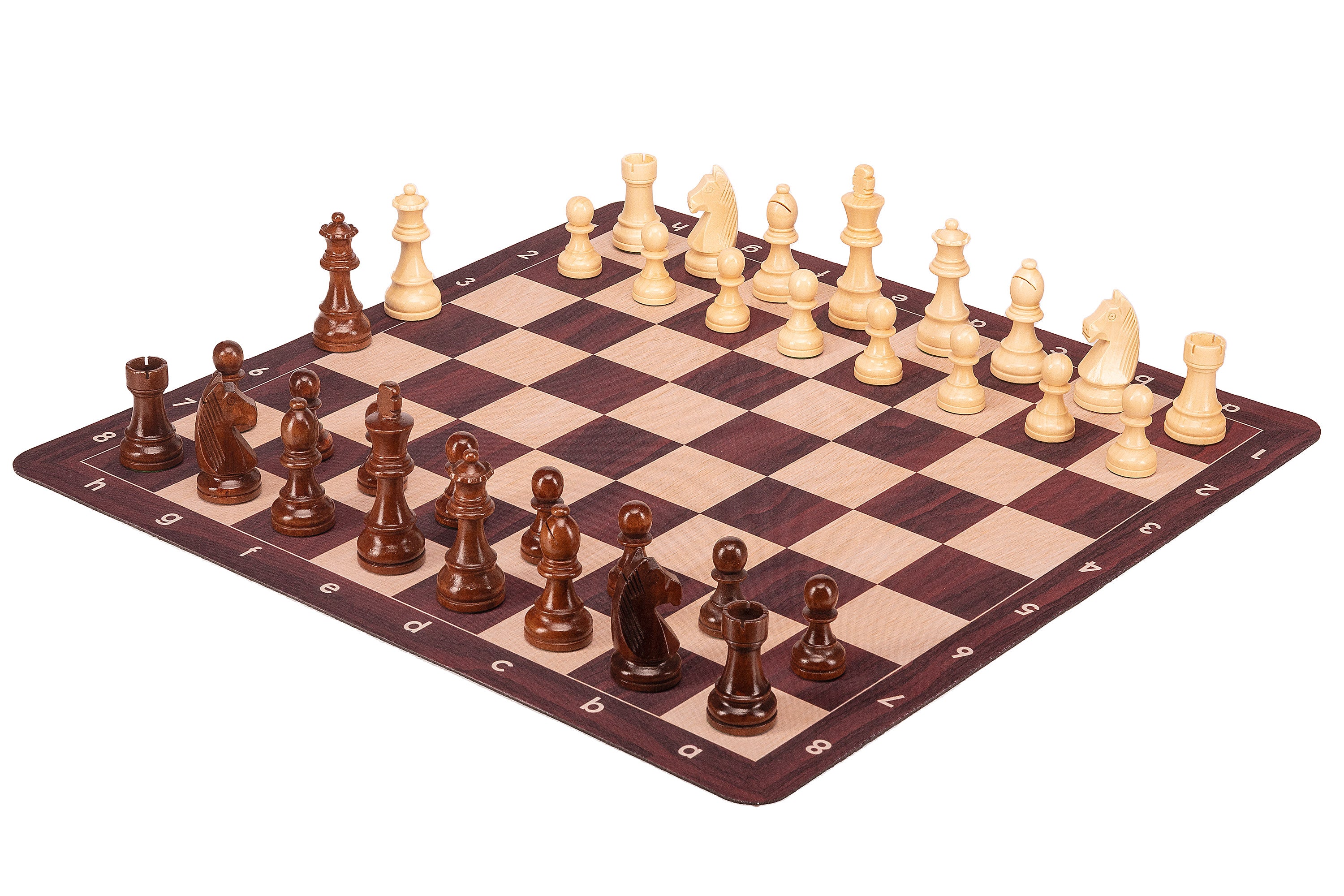 Échiquier roulable vinyle antidérapant, imitation bois - échiquier de tournoi de taille 6 MAHOGANY - Échiquier roulable vinyle antidérapant, imitation bois - échiquier de tournoi de taille 6 MAHOGANY