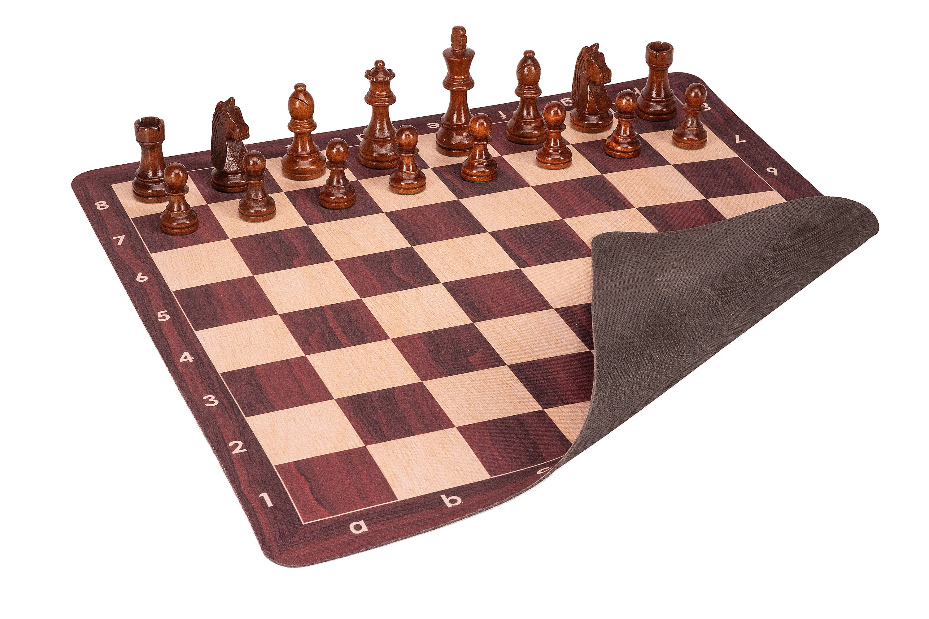 Échiquier roulable vinyle antidérapant, imitation bois - échiquier de tournoi de taille 6 MAHOGANY - Échiquier roulable vinyle antidérapant, imitation bois - échiquier de tournoi de taille 6 MAHOGANY
