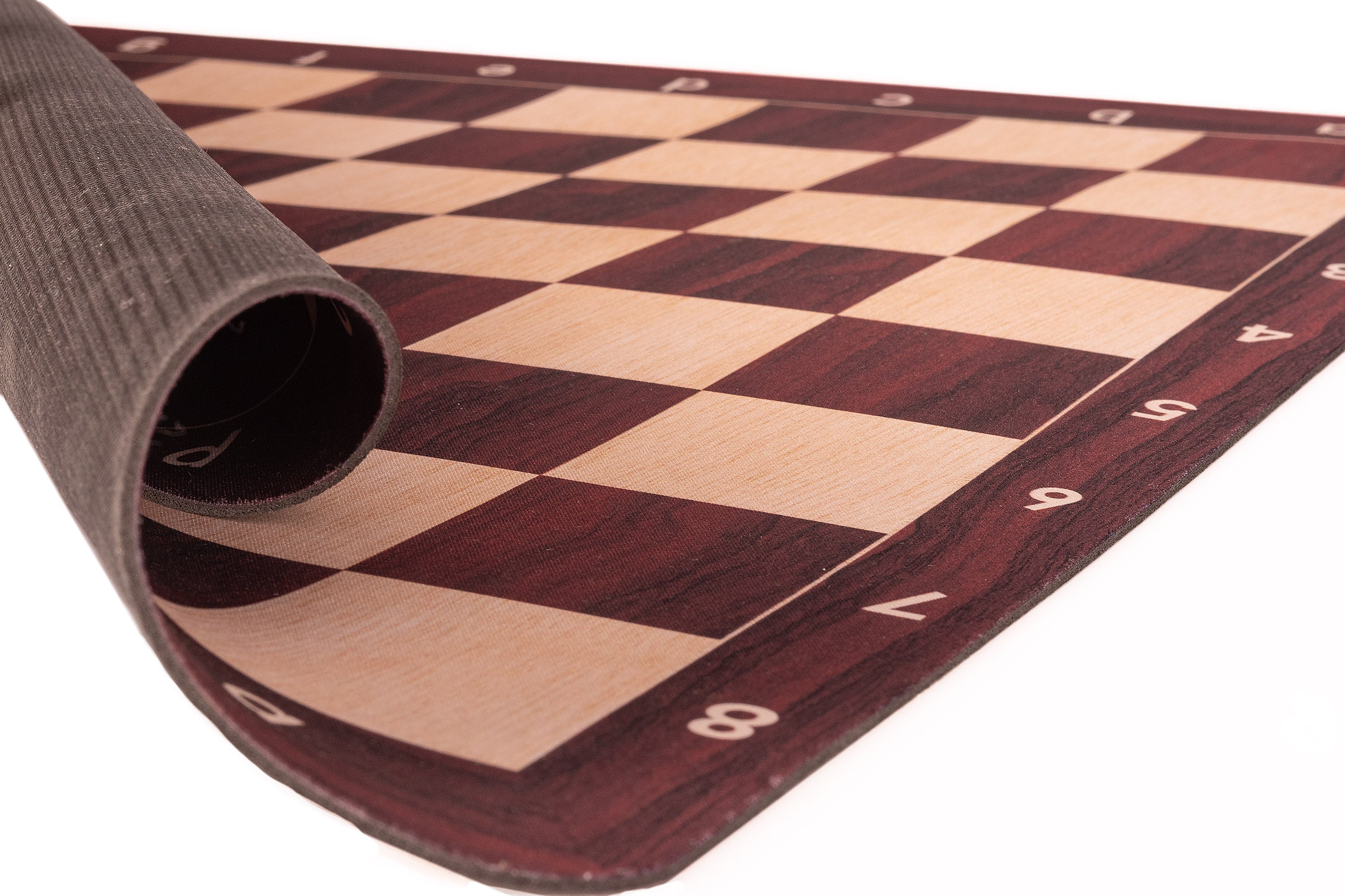 Échiquier roulable vinyle antidérapant, imitation bois - échiquier de tournoi de taille 6 MAHOGANY - Échiquier roulable vinyle antidérapant, imitation bois - échiquier de tournoi de taille 6 MAHOGANY