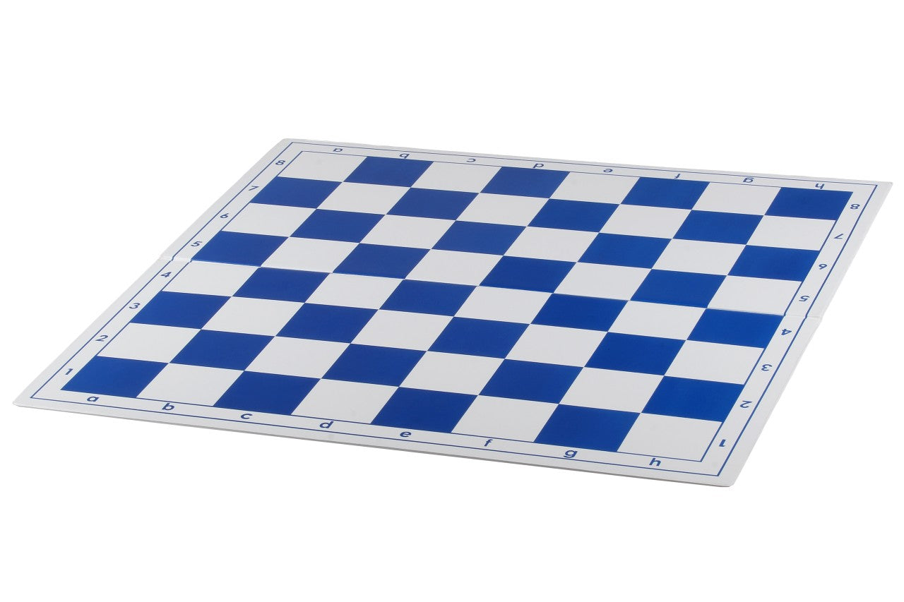 Échiquier plastique pliant en 2, bleu et blanc - échiquier de tournoi de taille 4+ - Échiquier plastique pliant en 2, bleu et blanc - échiquier de tournoi de taille 4+