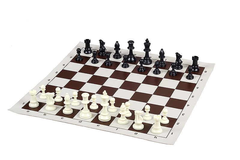 Échiquier roulable vinyle marron - échiquier de tournoi de taille 3 - Échiquier roulable vinyle marron - échiquier de tournoi de taille 3