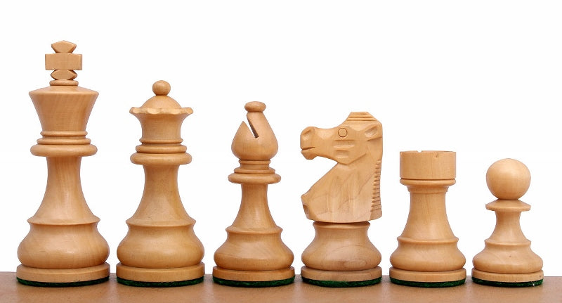 Pièces d'échecs French en bois de buis teinté et naturel - Taille 4,00'' - Pièces d'échecs French en bois de buis teinté et naturel - Taille 4,00''