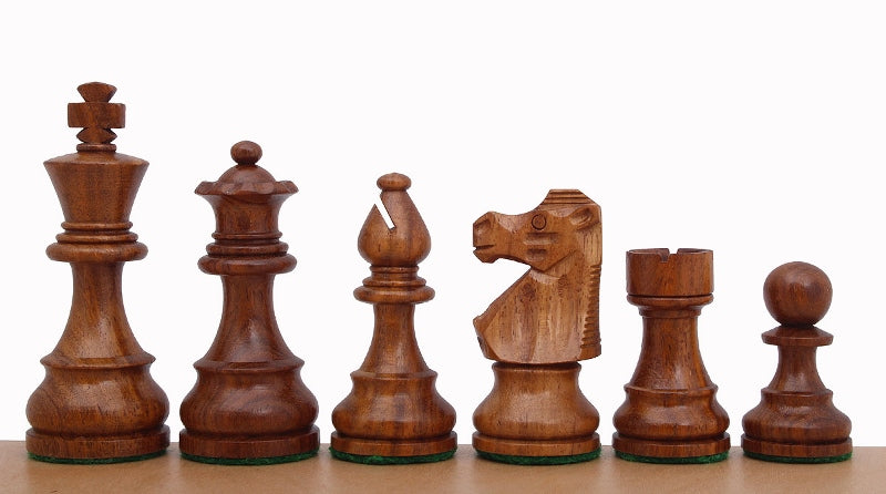 Pièces d'échecs French en bois d'acacia et buis - Taille 4,00'' - Pièces d'échecs French en bois d'acacia et buis - Taille 4,00''