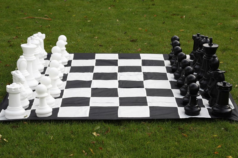 Pièces d'échecs géantes Jardin et extérieur (roi 41 cm) - pièces d'échecs en plastique + échiquier en nylon - Pièces d'échecs géantes Jardin et extérieur (roi 41 cm) - pièces d'échecs en plastique + échiquier en nylon