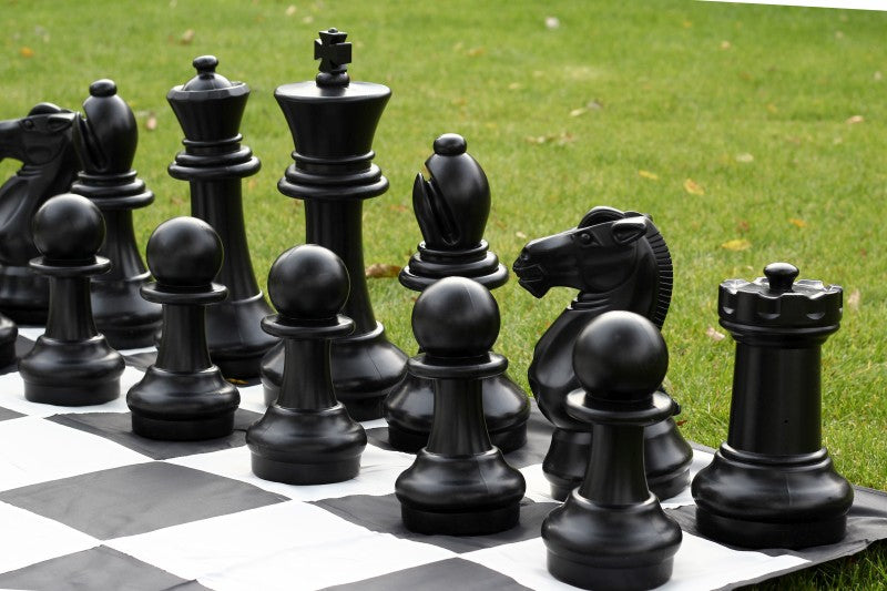 Pièces d'échecs géantes Jardin et extérieur (roi 41 cm) - pièces d'échecs en plastique + échiquier en nylon - Pièces d'échecs géantes Jardin et extérieur (roi 41 cm) - pièces d'échecs en plastique + échiquier en nylon