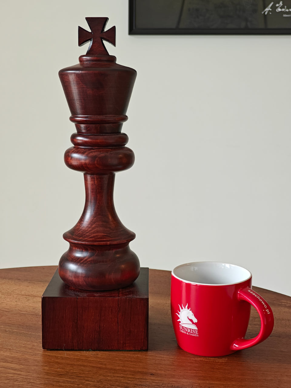 Trophée d'échecs - Roi noir en bois 37cm - Trophée d'échecs - Roi noir en bois 37cm