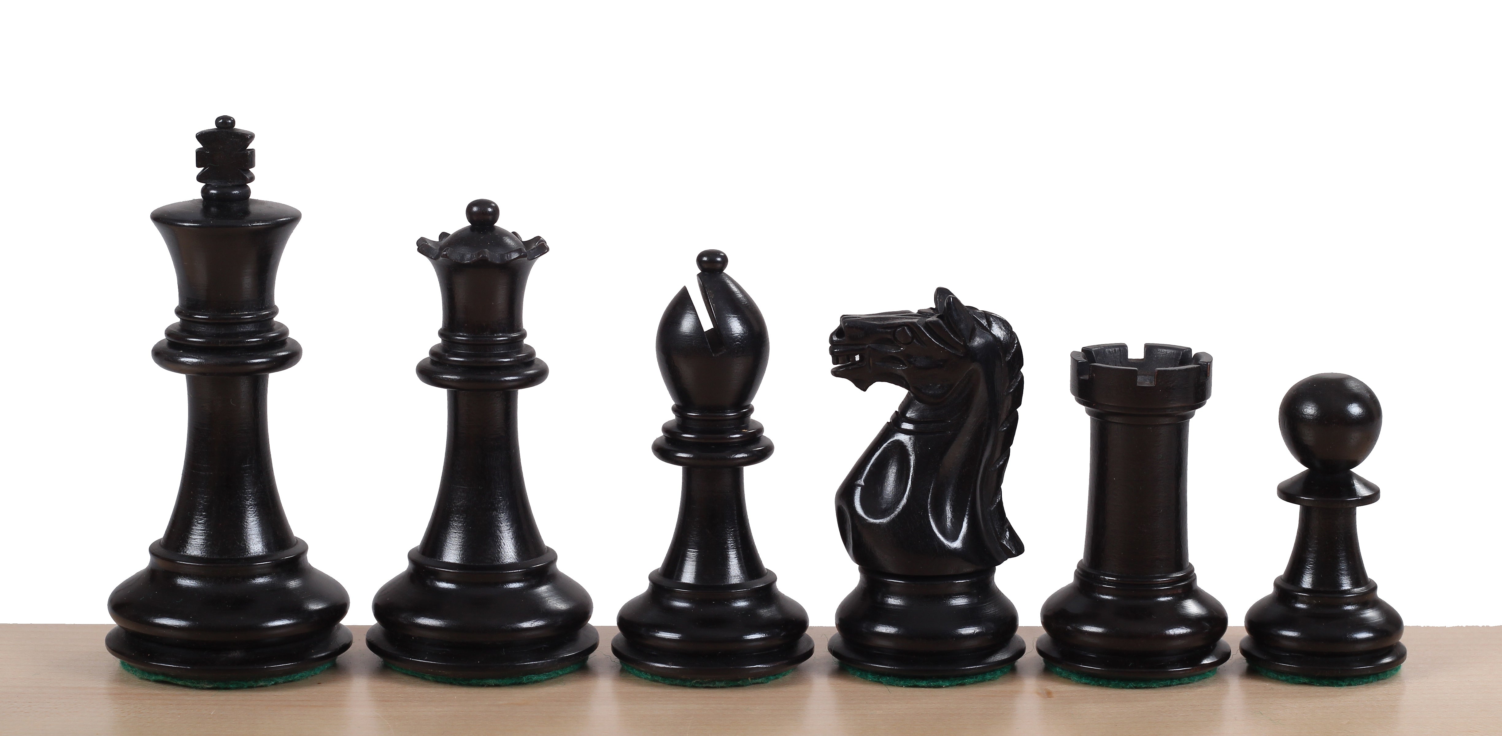 Pièces d'échecs Oxford en bois de buis teinté et naturel - Taille 3,75'' - Pièces d'échecs Oxford en bois de buis teinté et naturel - Taille 3,75''