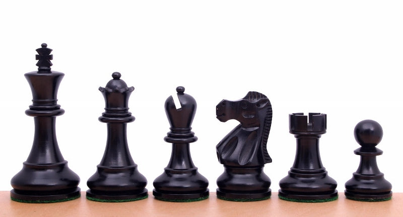 Pièces d'échecs Reykjavik en bois de buis teinté et naturel - Taille 3,50'' - Pièces d'échecs Reykjavik en bois de buis teinté et naturel - Taille 3,50''