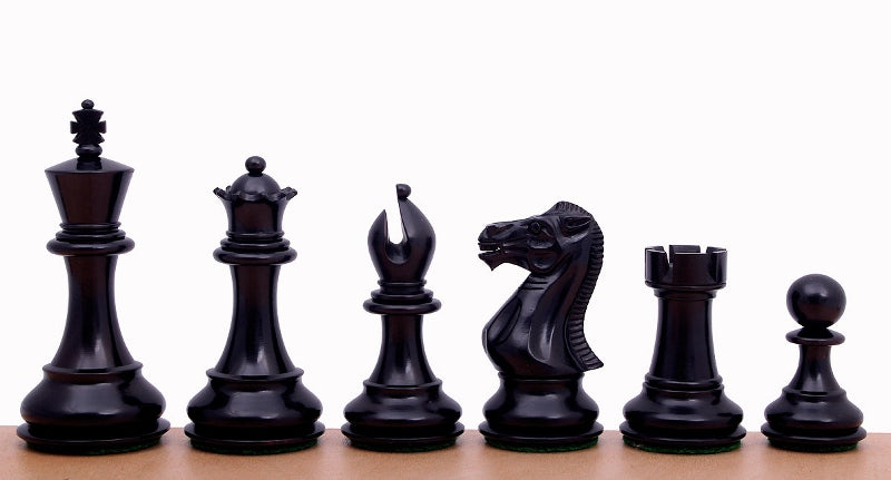 Pièces d'échecs Stallion en bois de buis teinté et naturel - Taille 4,00'' - Pièces d'échecs Stallion en bois de buis teinté et naturel - Taille 4,00''
