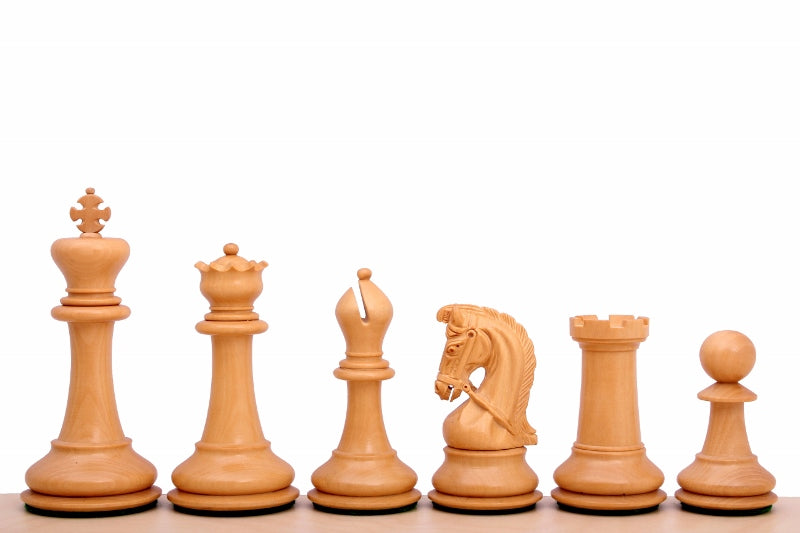 Pièces d'échecs Sultan en bois de buis teinté et naturel - Taille 4,00'' - Pièces d'échecs Sultan en bois de buis teinté et naturel - Taille 4,00''