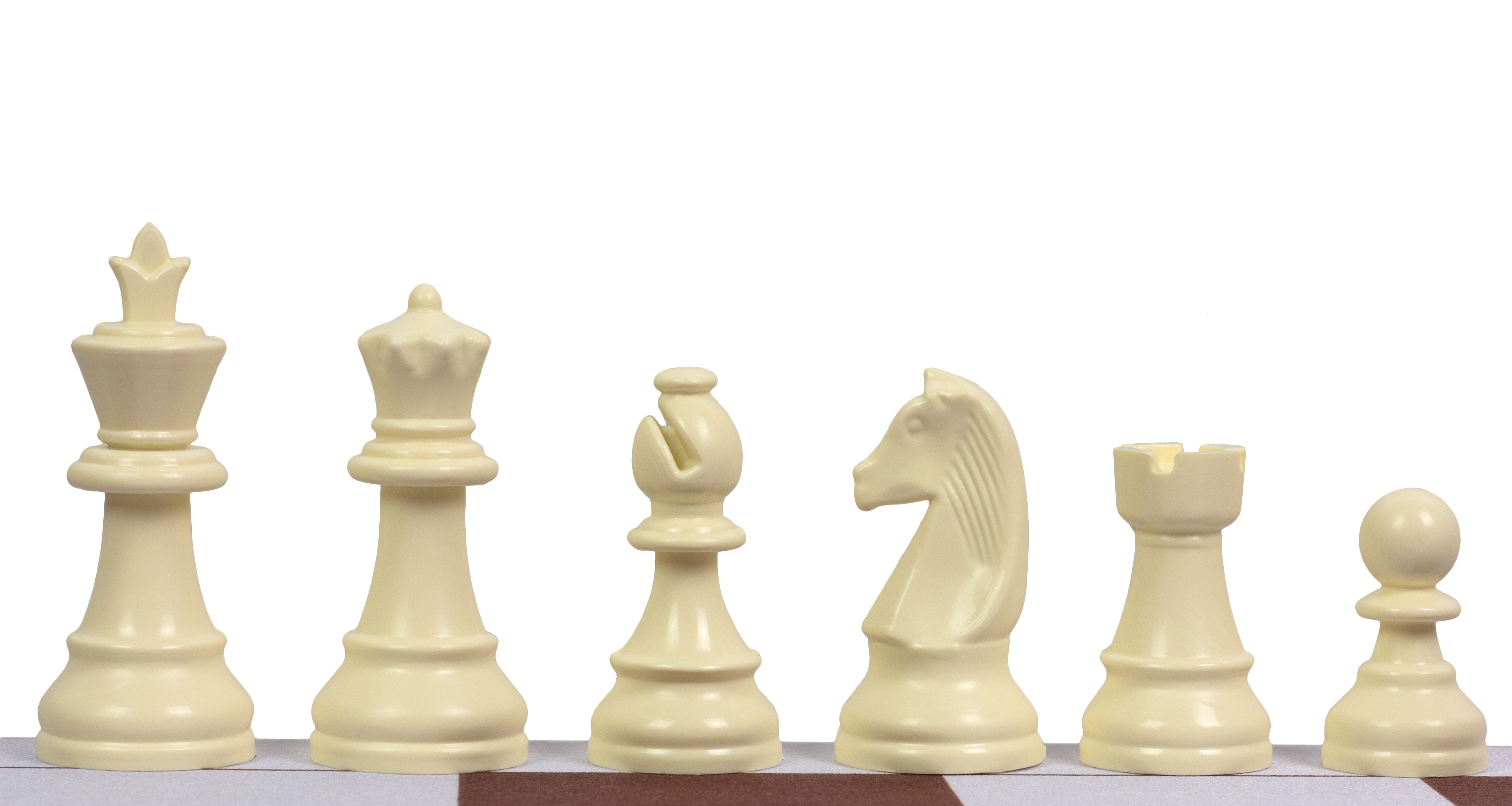 Pièces d'échecs en plastique Staunton, blanches et noires de taille 3 (roi 65mm) - Pièces d'échecs en plastique Staunton, blanches et noires de taille 3 (roi 65mm)