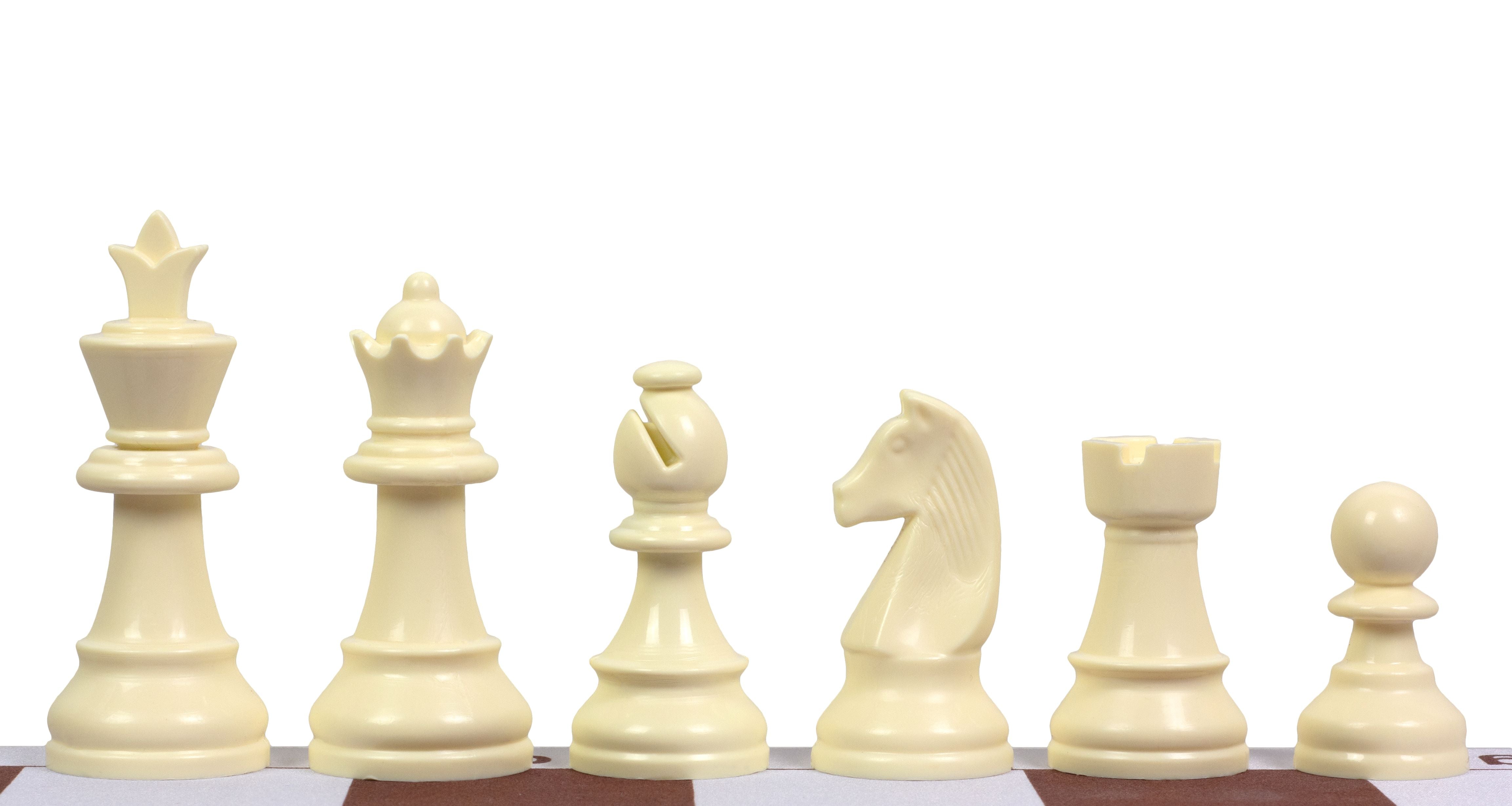 Pièces d'échecs en plastique Staunton, noires et blanches de taille 6 (roi 95mm) - Pièces d'échecs en plastique Staunton, noires et blanches de taille 6 (roi 95mm)