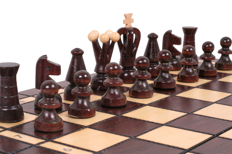 Jeu d'Echecs et de Dames Pliable en bois de charme, de petite taille (35 x 35cm) - Ensemble comprenant deux jeux pour deux joueurs - Jeu d'Echecs et de Dames Pliable en bois de charme, de petite taille (35 x 35cm) - Ensemble comprenant deux jeux pour deux joueurs