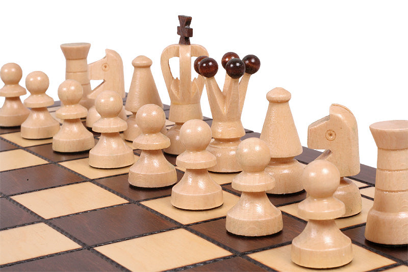 Jeu d'Echecs et de Dames Pliable en bois de charme, de petite taille (35 x 35cm) - Ensemble comprenant deux jeux pour deux joueurs - Jeu d'Echecs et de Dames Pliable en bois de charme, de petite taille (35 x 35cm) - Ensemble comprenant deux jeux pour deux joueurs