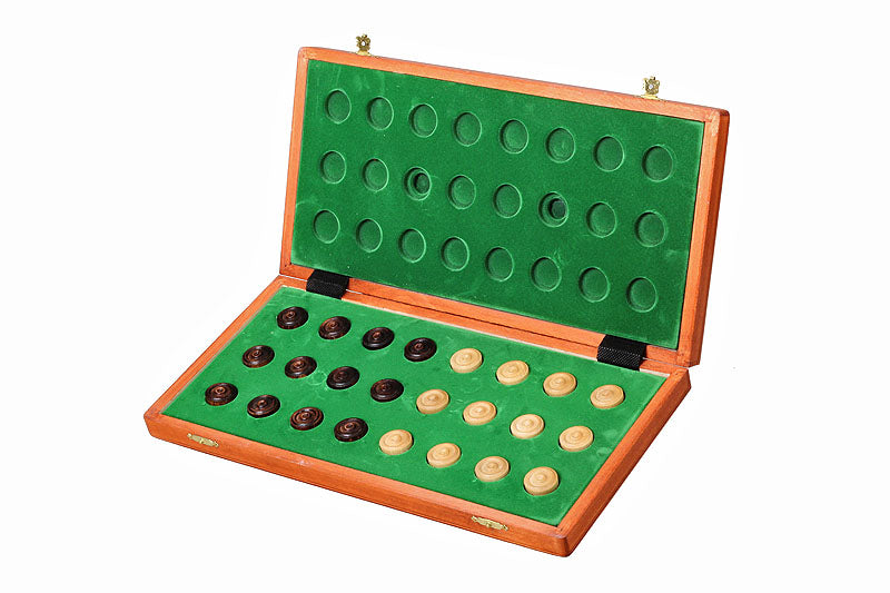 Jeu de dames en bois d'acajou et sycomore - damier 8 x 8 cases , de taille moyenne (40 x 40cm) - Ensemble Complet - Jeu de dames en bois d'acajou et sycomore - damier 8 x 8 cases , de taille moyenne (40 x 40cm) - Ensemble Complet
